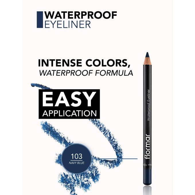 Flormar Waterproof Eyeliner Waterproof Pencil Eyeliner, Precise Tip, Long-Wear Smooth Application Eye Makeup view 5