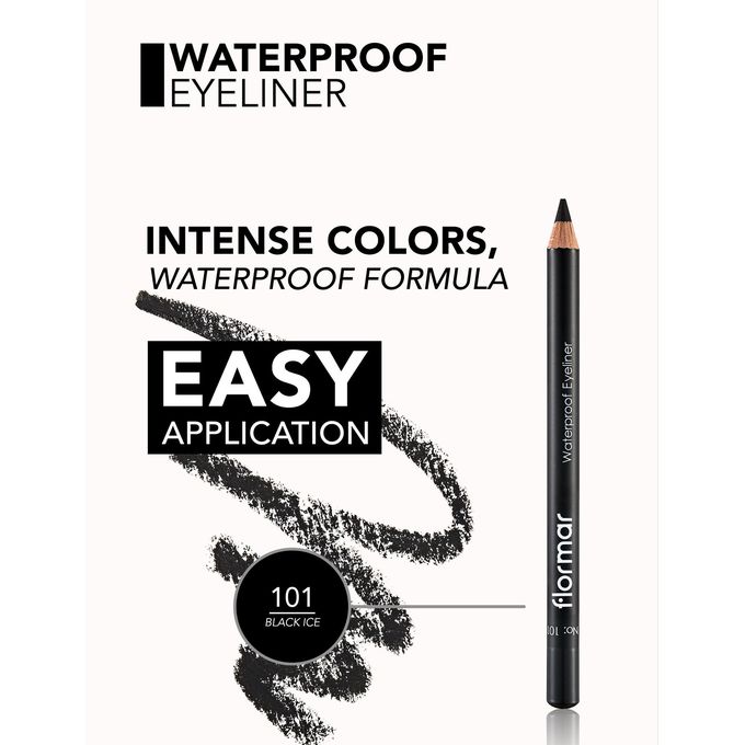 Flormar Waterproof Eyeliner Waterproof Pencil Eyeliner, Precise Tip, Long-Wear Smooth Application Eye Makeup