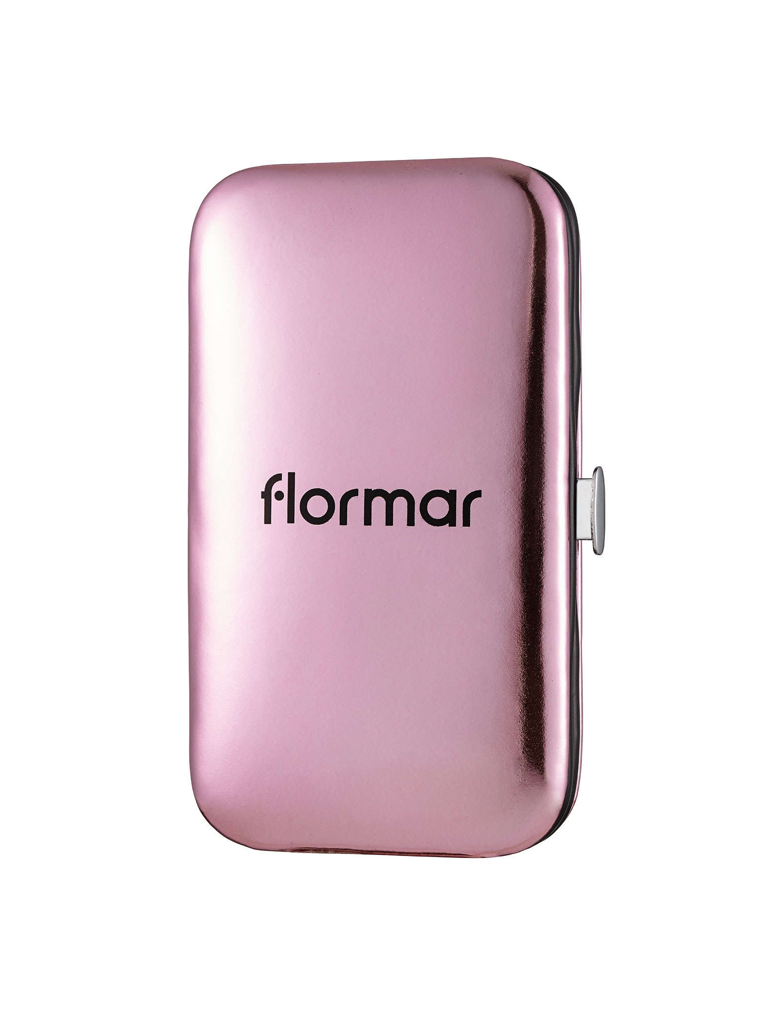 Flormar Manicure Set 4-Piece Kit with Cuticle Remover, Tweezers, Nail Clippers & File, Chic Case Nail Care Kit