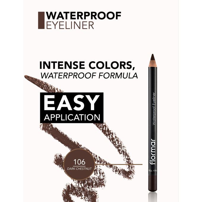 Flormar Waterproof Eyeliner Waterproof Pencil Eyeliner, Precise Tip, Long-Wear Smooth Application Eye Makeup view 2