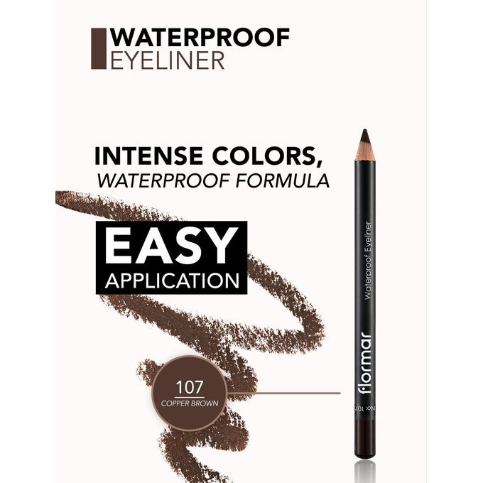 Flormar Waterproof Eyeliner Waterproof Pencil Eyeliner, Precise Tip, Long-Wear Smooth Application Eye Makeup view 3