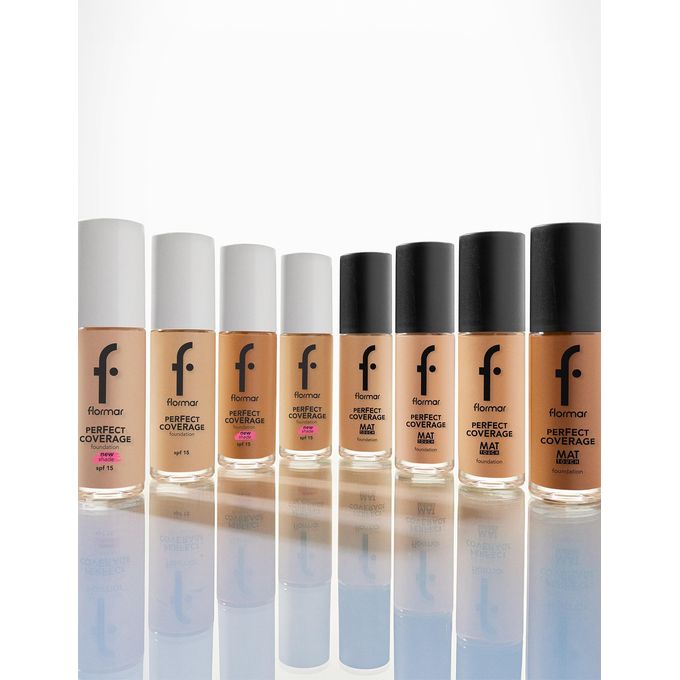 Flormar Perfect Coverage Mat Touch Foundation Matte Finish Foundation, Oil-Control Effect, High Coverage Look, Smooth Skin Appearance Face Makeup