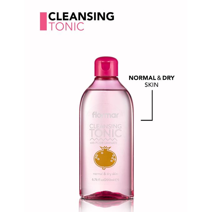 Flormar Cleansing Tonic Normal & Dry Skin Skin Facial Toner, Pore Tightening, Refreshing, Balanced Feel, Fast & Practical Face Toner Cleanser