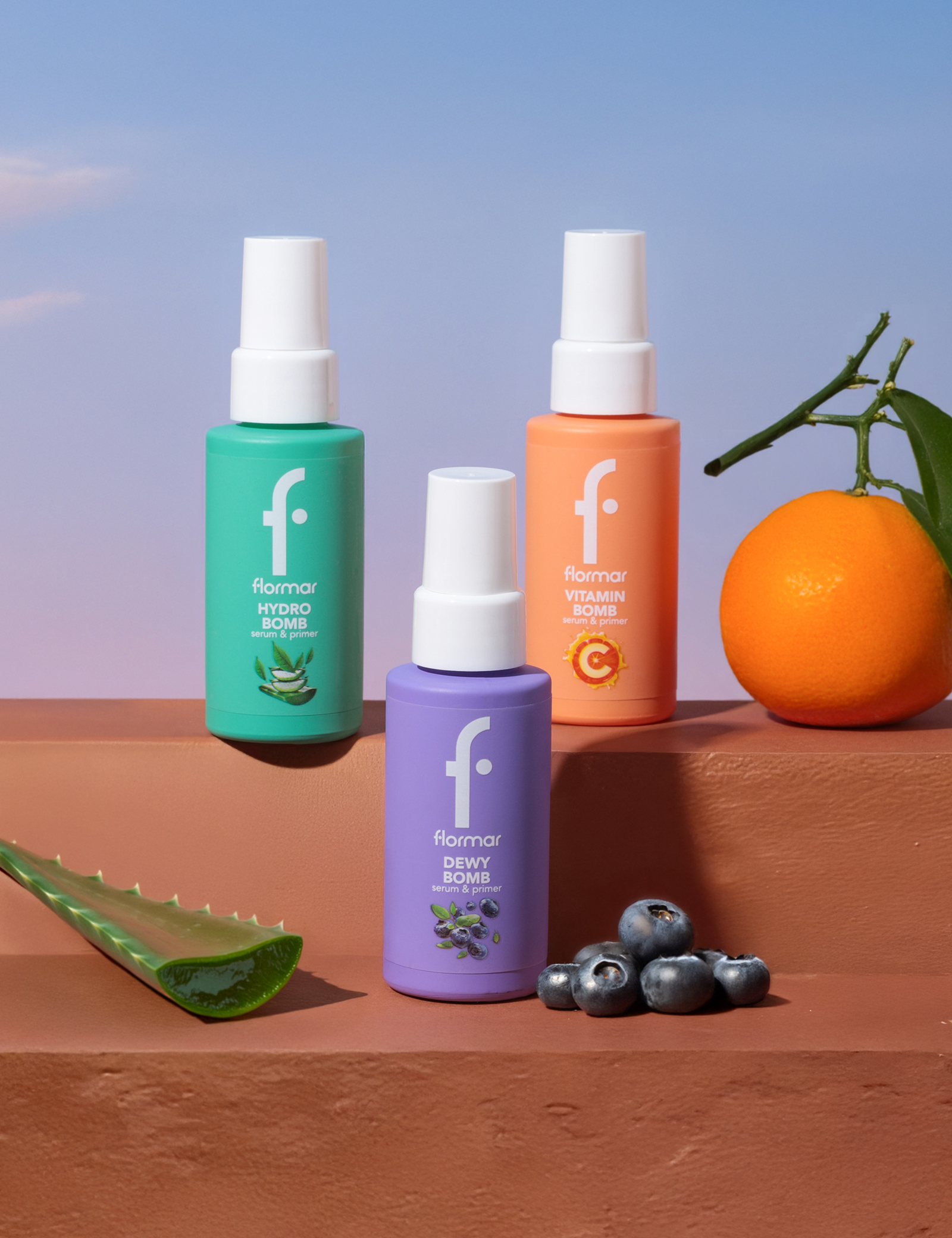 Flormar Hydro Bomb Radiance Serum & Makeup Base Aloe Vera & Green Tea, Radiant Finish, Lightweight Serum Primer