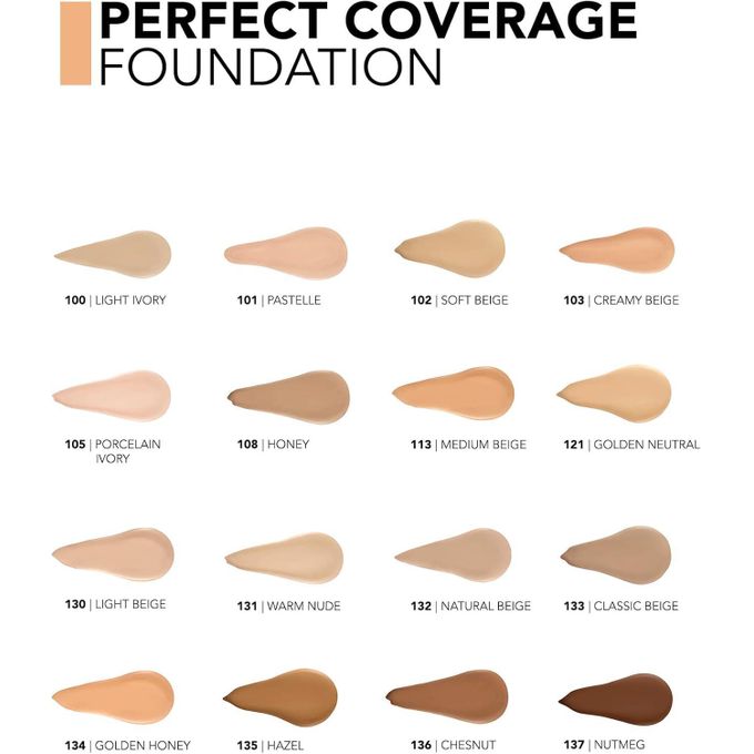 Flormar Perfect Coverage Foundation Soft Rich Texture, Smooth-Looking Skin, Up to 12H Fresh Wear, SPF 15 Makeup