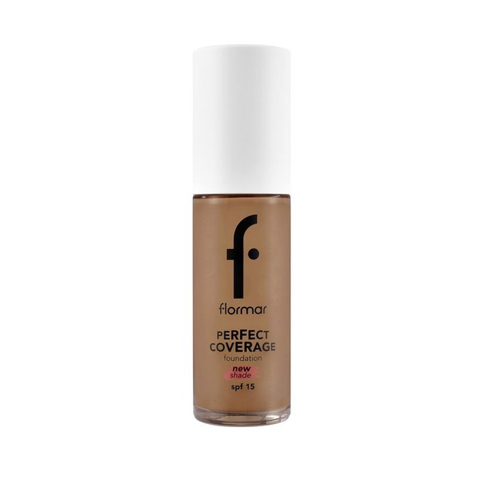 Flormar Perfect Coverage Foundation Soft Rich Texture, Smooth-Looking Skin, Up to 12H Fresh Wear, SPF 15 Makeup