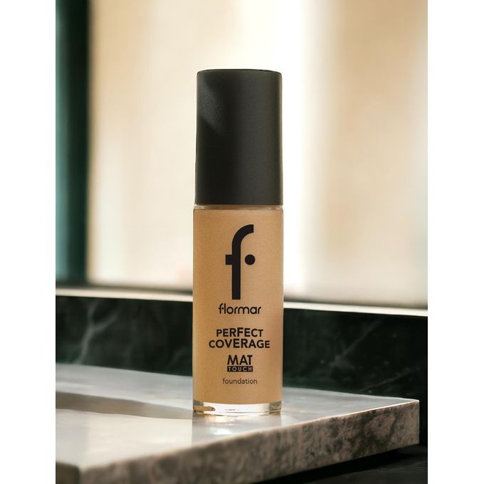 Flormar Perfect Coverage Mat Touch Foundation Matte Finish Foundation, Oil-Control Effect, High Coverage Look, Smooth Skin Appearance Face Makeup