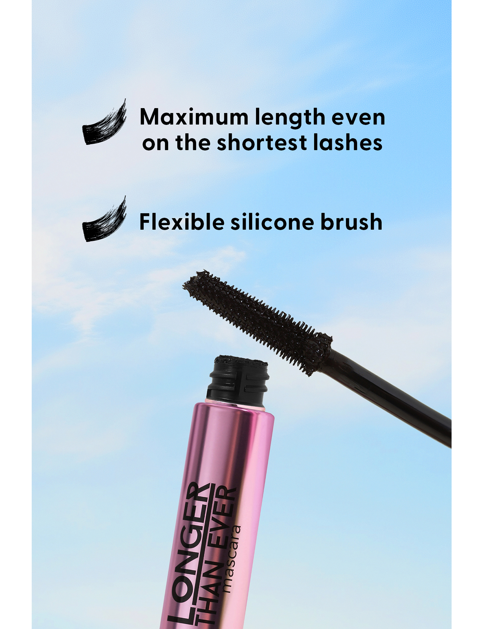 Flormar Longer Than Ever Mascara Brush Design, Clump-Free, Lengthening, Curling, Smudge Resistant Eye Makeup