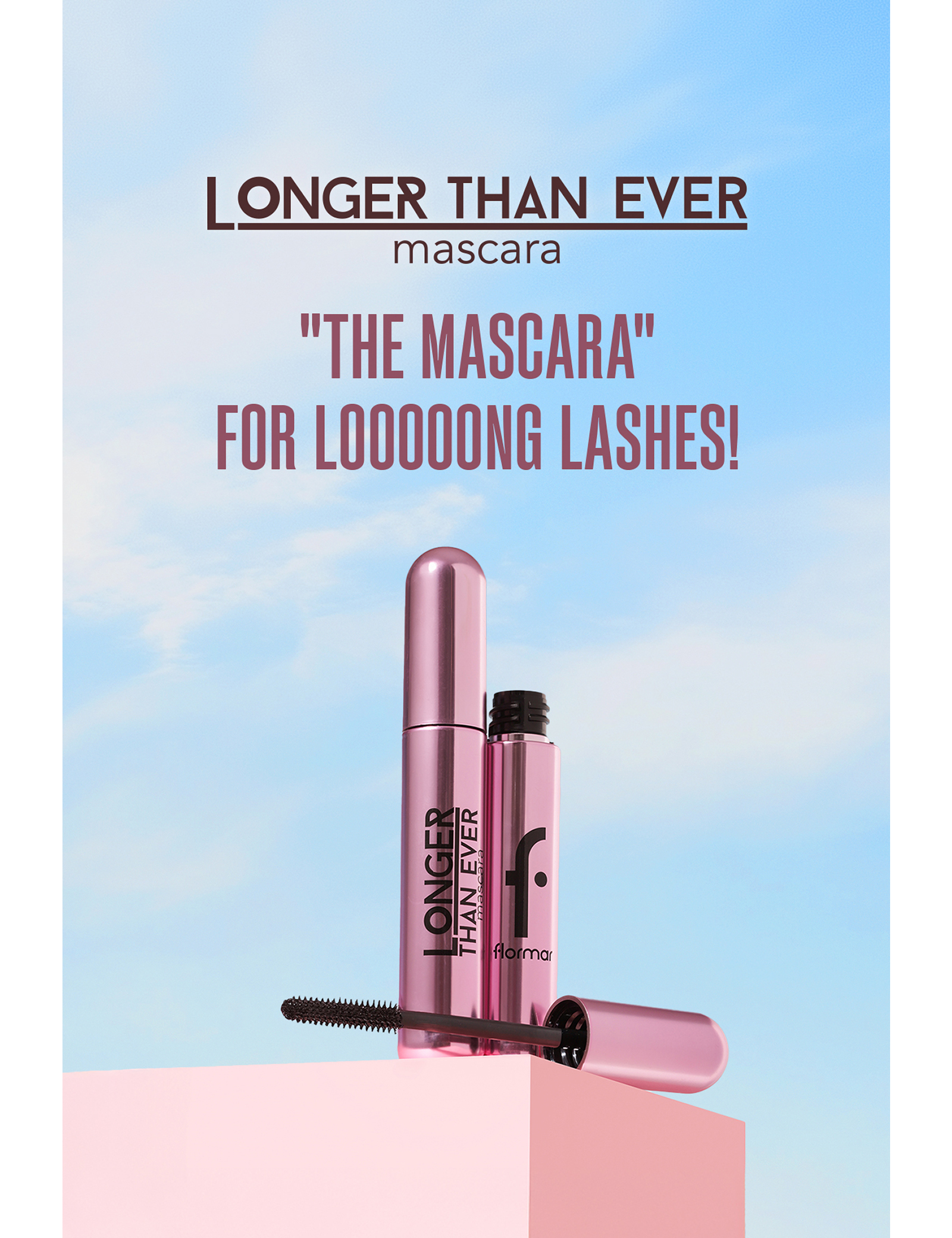 Flormar Longer Than Ever Mascara Brush Design, Clump-Free, Lengthening, Curling, Smudge Resistant Eye Makeup