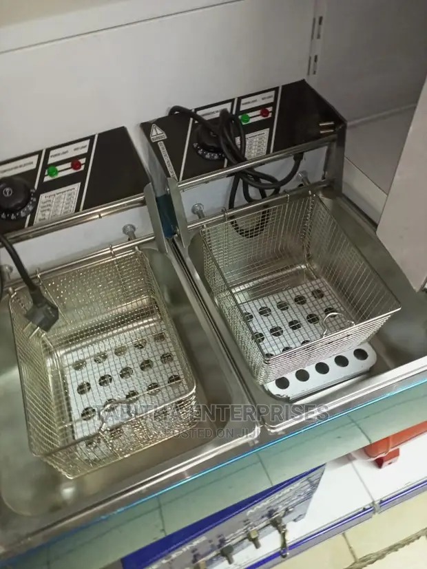 🍟 ElectroMate 12L Double Deep Fryer | 6L + 6L Twin Tank Stainless Steel Commercial Electric Fryer | 5000W | Adjustable Temperature 60–200°C | Chips, Chicken, Fish & Mandazi 🔥