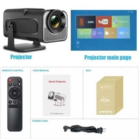 HY320 Mini Smart Projector 📽️✨ | Android WiFi 6 & Bluetooth 5.0 | Native HD 720P, 4K Supported 🎬 | Auto Keystone | 180° Rotatable Portable Home Cinema Projector 🏠