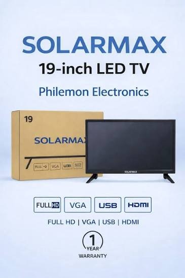 📺 Solarmax 19-Inch Digital LED TV | HD Display ✨ | Built-In DVB-T2 Decoder 📡 | HDMI, USB & VGA 🔌 | Energy Saving 💡 | Compact Home & Office Television 🏠