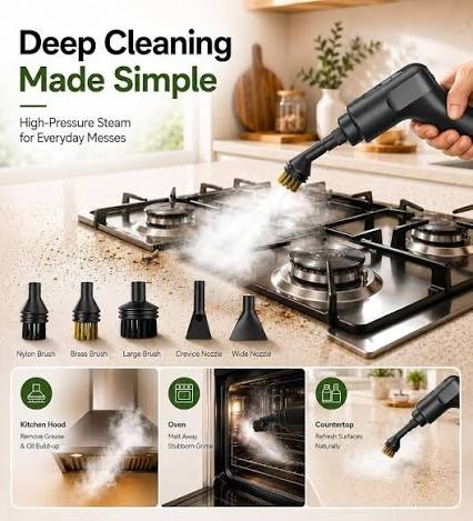 🔥 2500W High-Pressure Handheld Steam Cleaner 🧽 | Portable Electric Steam Cleaning Machine | Multi-Surface Deep Cleaner | Car, Kitchen & Bathroom Cleaning a chemical-free deep cleaning machine