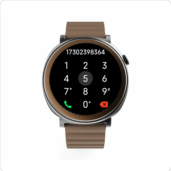 HiFuture Aurora Brown Smartwatch with Round AMOLED screen with multiple sub-dials