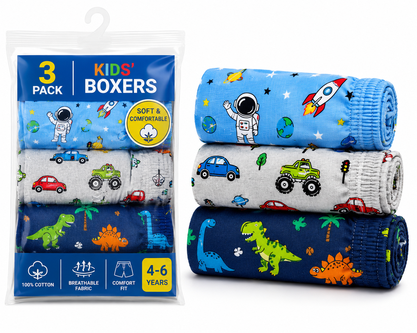 Kid's woven boxer Soft.,Breathable, and Comfortable