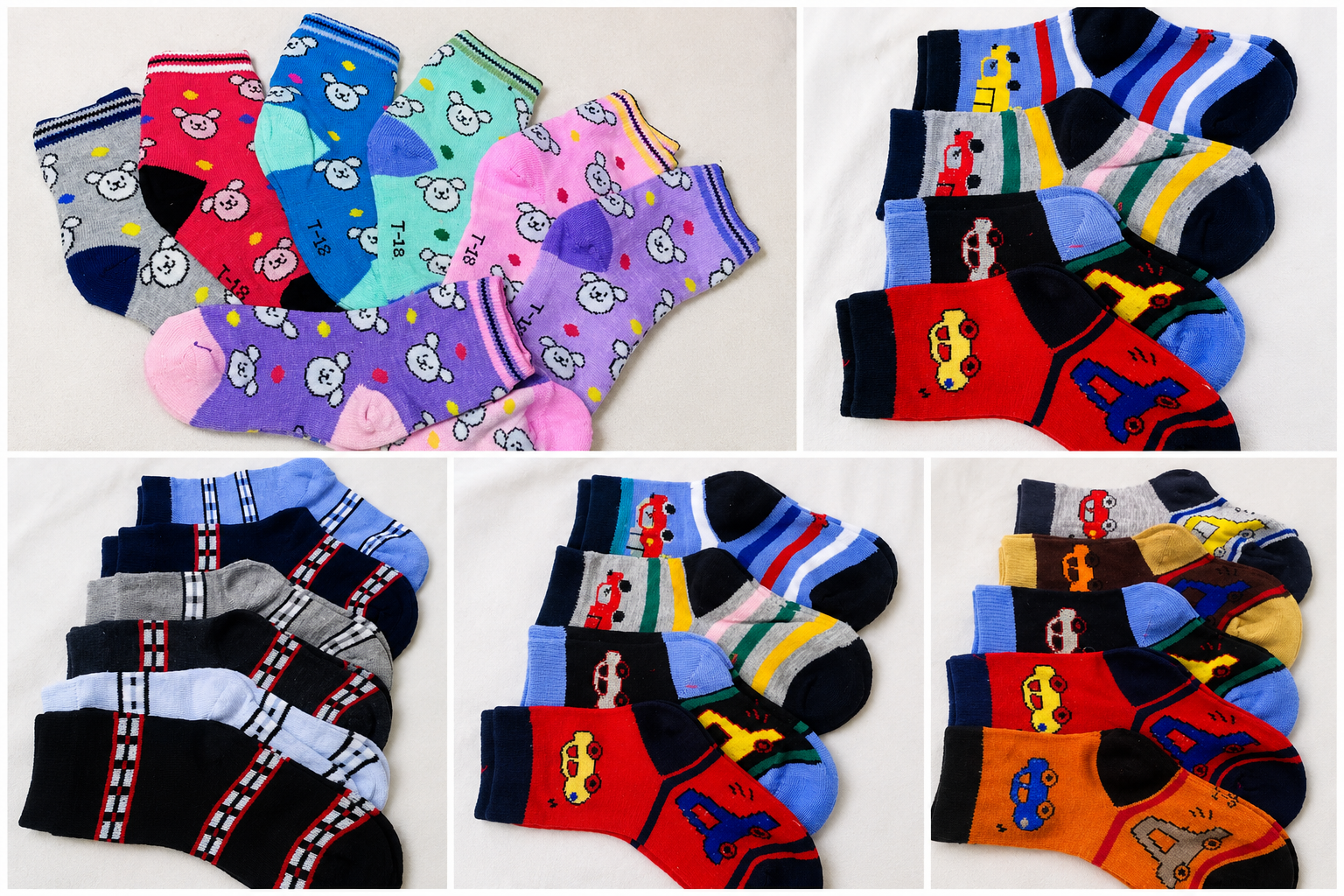 5 pairs of Kids assorted socks