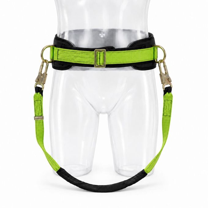 Work Positioning Safety Belt Set With Adjustable Lanyard – Green/Black
