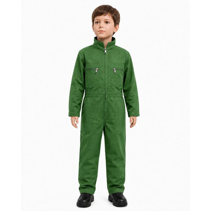 Kids Jungle Green Farm Overall Costume - CBC Career Day Coverall Ages 3 To 14 Years