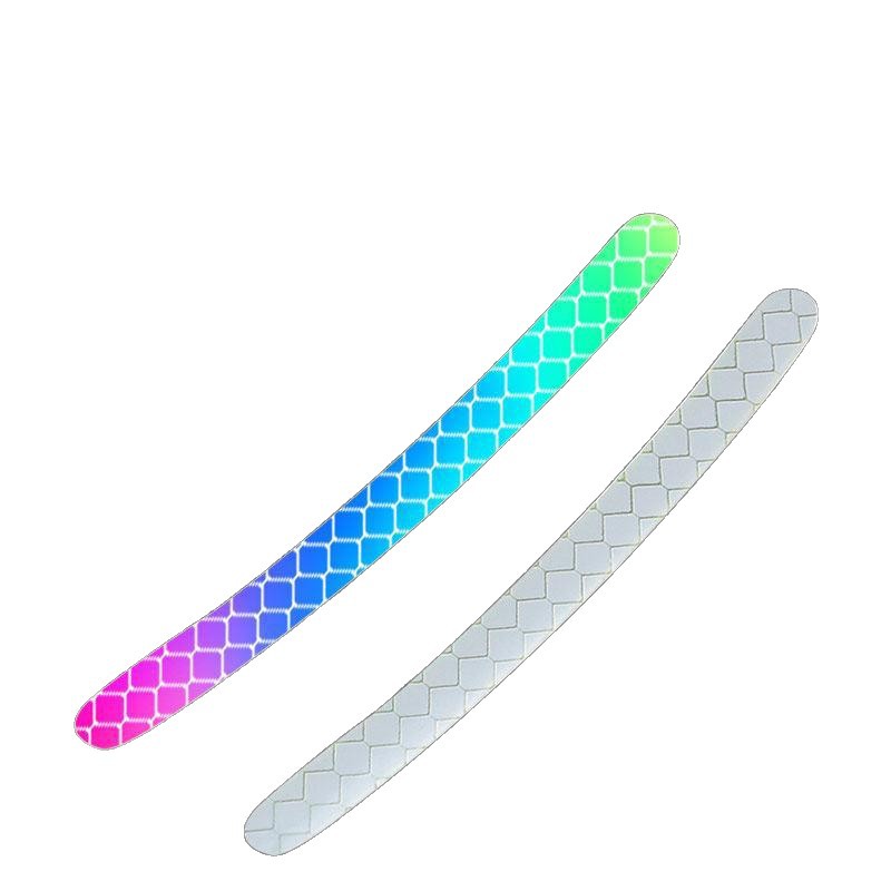 20Pcs Rainbow Laser Reflective Wheel Rim Stickers Universal Night Safety Warning Decals For Motorcycle Car E-Bike Bicycle Waterproof Self-Adhesive Hub Decor Strips
