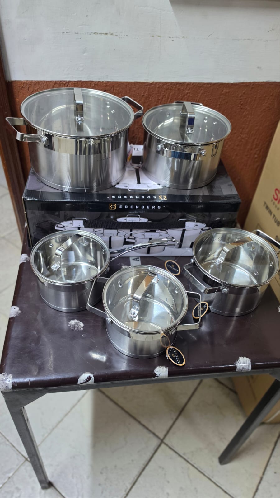 🔥 HIGH QUALITY! 10-Piece Edenberg EB-4090 Stainless Steel Pot Set