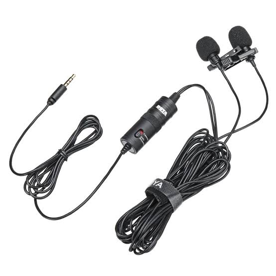 BOYA BY-M1DM Dual Lavalier Universal Microphone with a Single 1/8 Stereo Connector for Smartphones DSLR Cameras  Camcorders