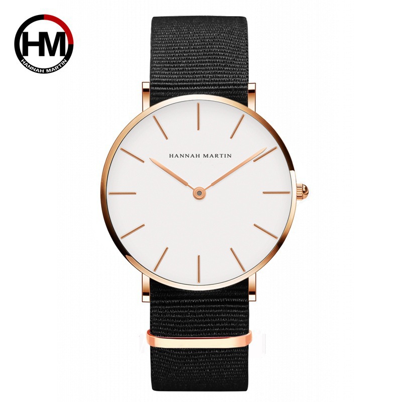 Cross border Amazon Japan Movement Waterproof Thin Men's Watch European and American Fashion Casual Belt Watch Quartz Watch