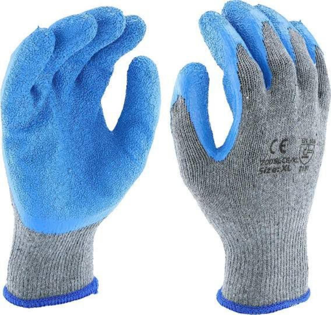 Diamond Grip non cut  Safety Gloves for Construction, Gardening & Industrial Use (Grey/Blue)