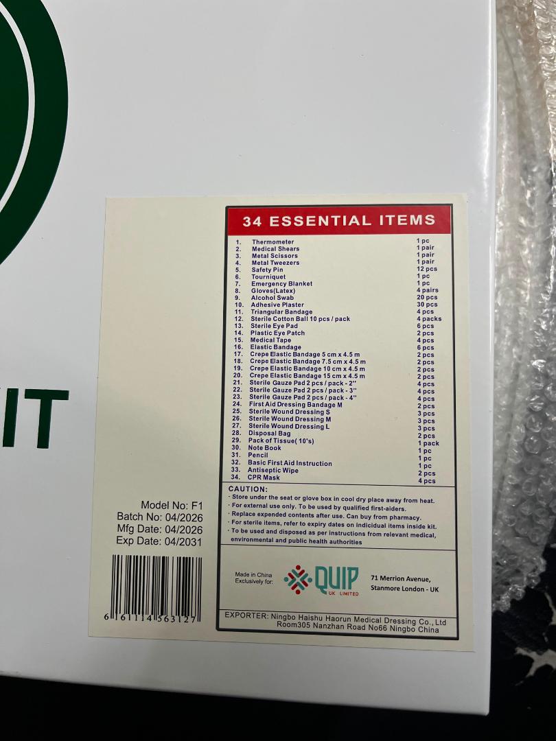 Occupational First Aid Kit 34 Items –  Wall Mountable Workplace Emergency Medical Box for Industrial, Office & Construction Use (Portable, Wall-Mountable)