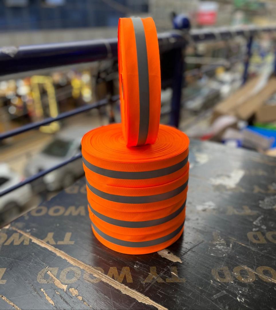 Reflective Tape Safety 100m | High Visibility Fluorescent Reflective Strip | Orange & Neon Green Warning Tape