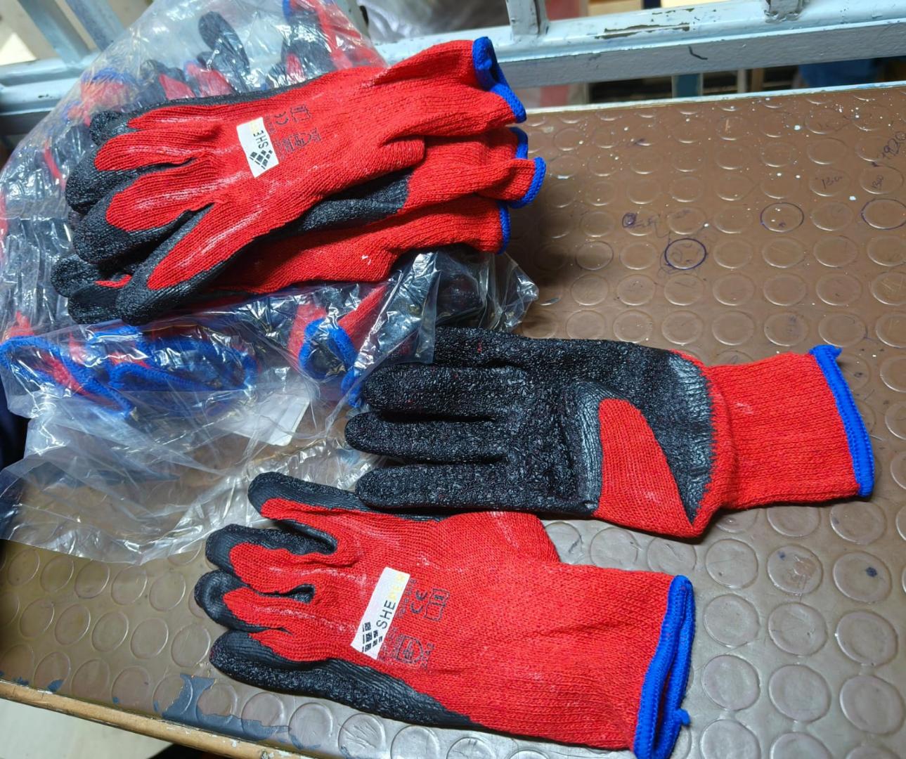 Diamond Grip non cut  Safety Gloves for Construction, Gardening & Industrial Use (Grey/Blue)