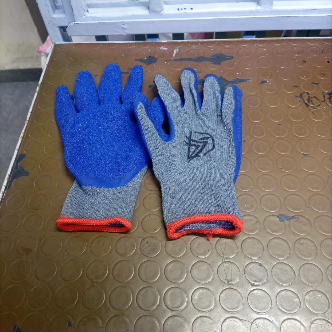 Diamond Grip non cut  Safety Gloves for Construction, Gardening & Industrial Use (Grey/Blue)