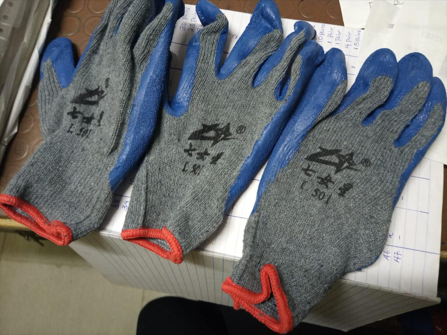 Diamond Grip non cut  Safety Gloves for Construction, Gardening & Industrial Use (Grey/Blue)