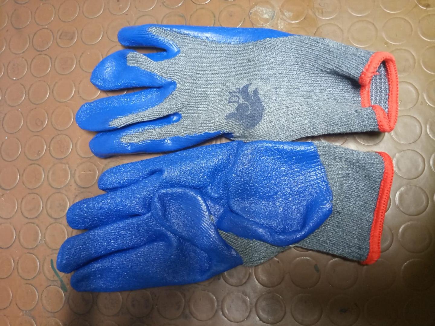 Diamond Grip non cut  Safety Gloves for Construction, Gardening & Industrial Use (Grey/Blue)