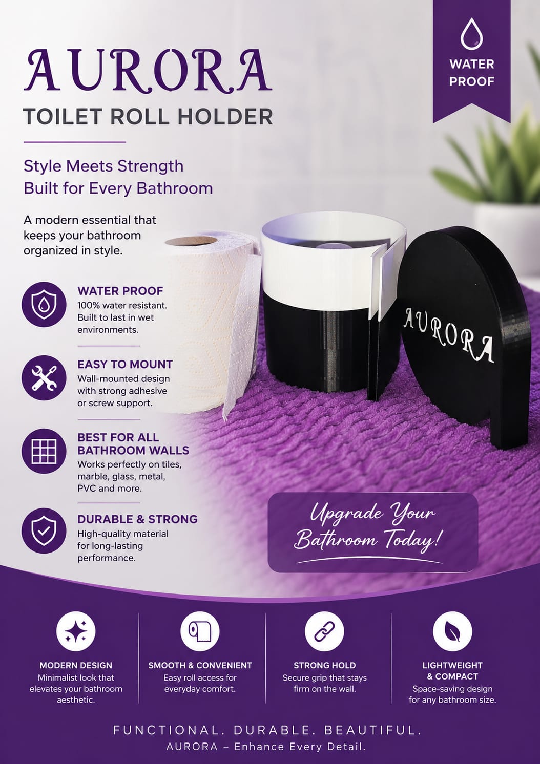 Toilet Paper Holder Wall Mountable water proff