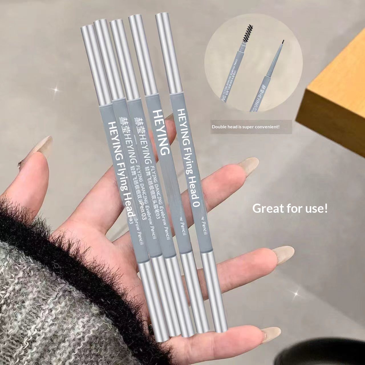 3/5PC, ultra-fine eyebrow pencil. Does not fade easily. Fine-tip design for precise application. Perfect for beginners. An excellent eyebrow-painting tool.