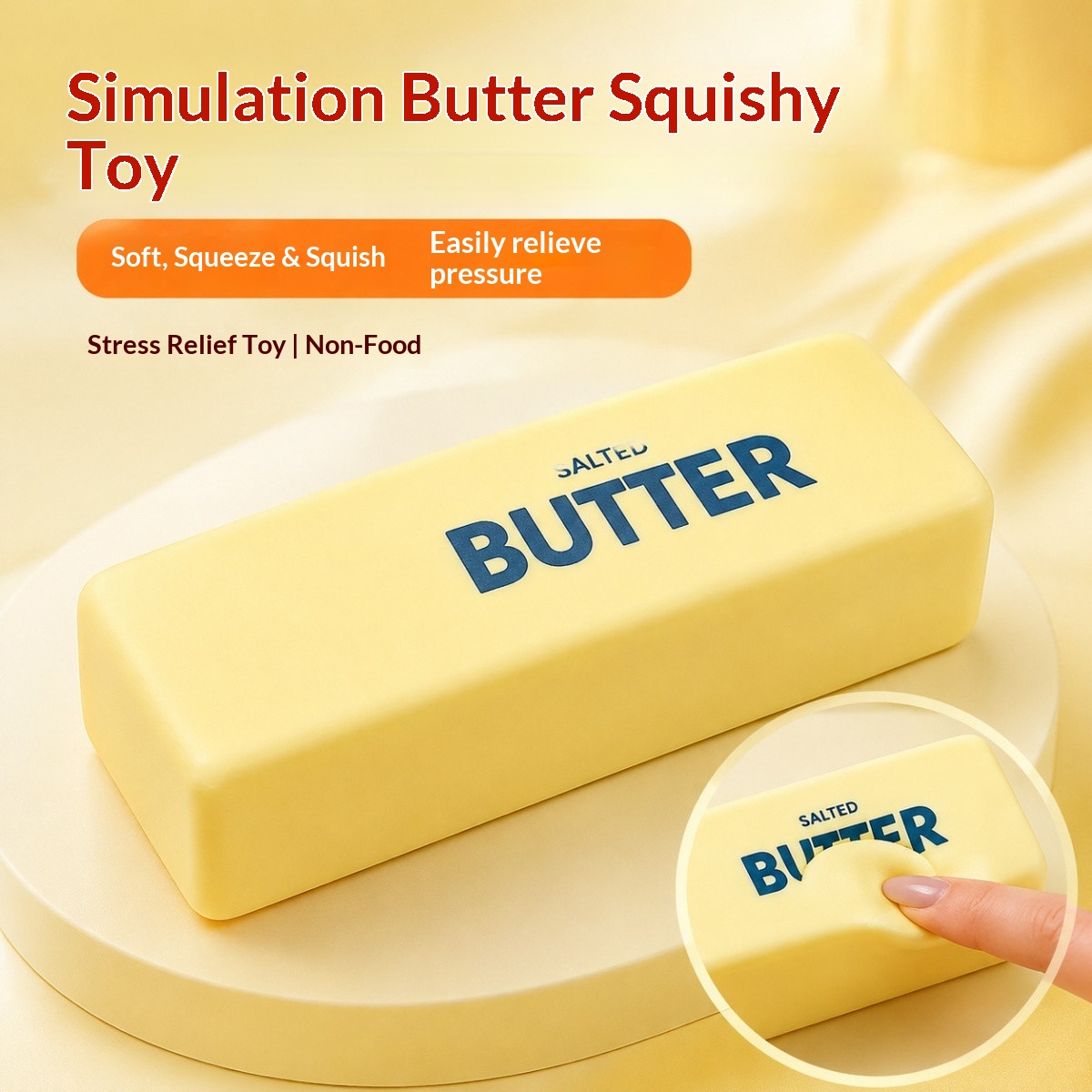 2PC/Squishy Butter Stick Fidget Toy Sticky Butter Stick
Slow Rebound Stress Ball Squeeze Toy Anti-stress
Sensory Toy for Adults