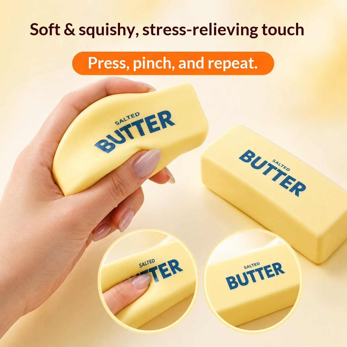 2PC/Squishy Butter Stick Fidget Toy Sticky Butter Stick
Slow Rebound Stress Ball Squeeze Toy Anti-stress
Sensory Toy for Adults