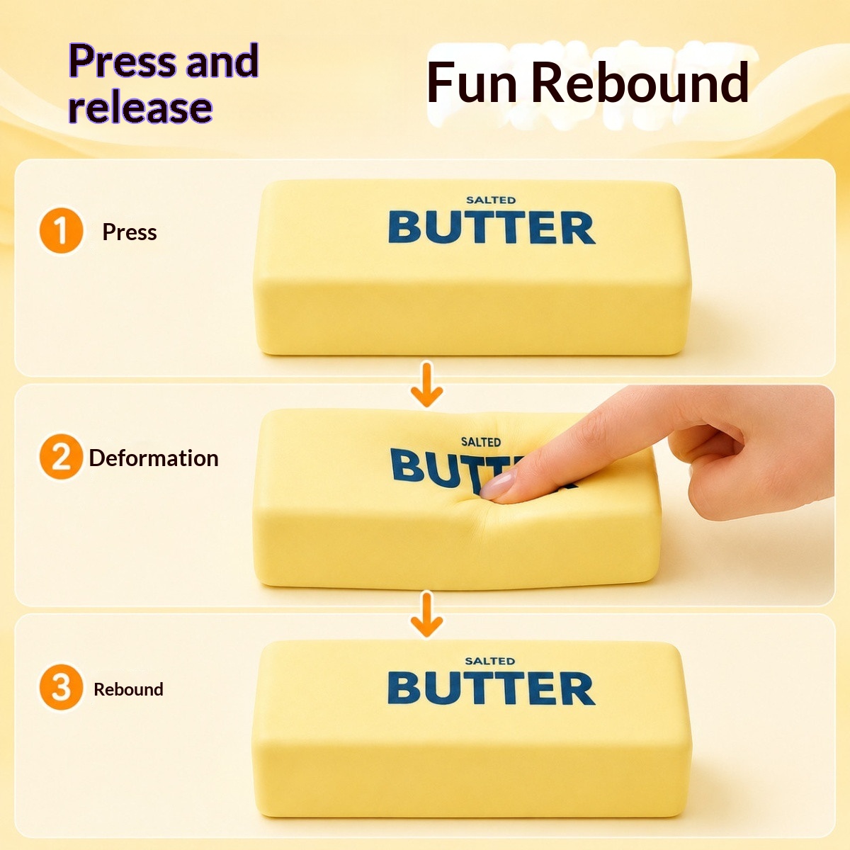2PC/Squishy Butter Stick Fidget Toy Sticky Butter Stick
Slow Rebound Stress Ball Squeeze Toy Anti-stress
Sensory Toy for Adults