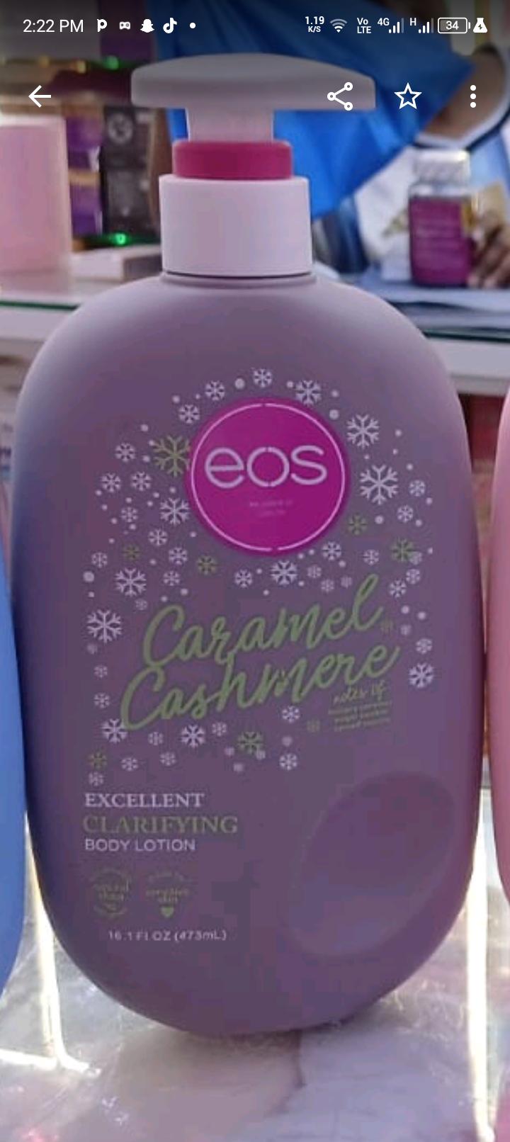 EOS Caramel Cashmere Excellent Clarifying Body Lotion – 473ml

Give your skin the care it deserves with EOS Caramel Cashmere Excellent Clarifying Body Lotion. This rich, fast-absorbing body lotion is