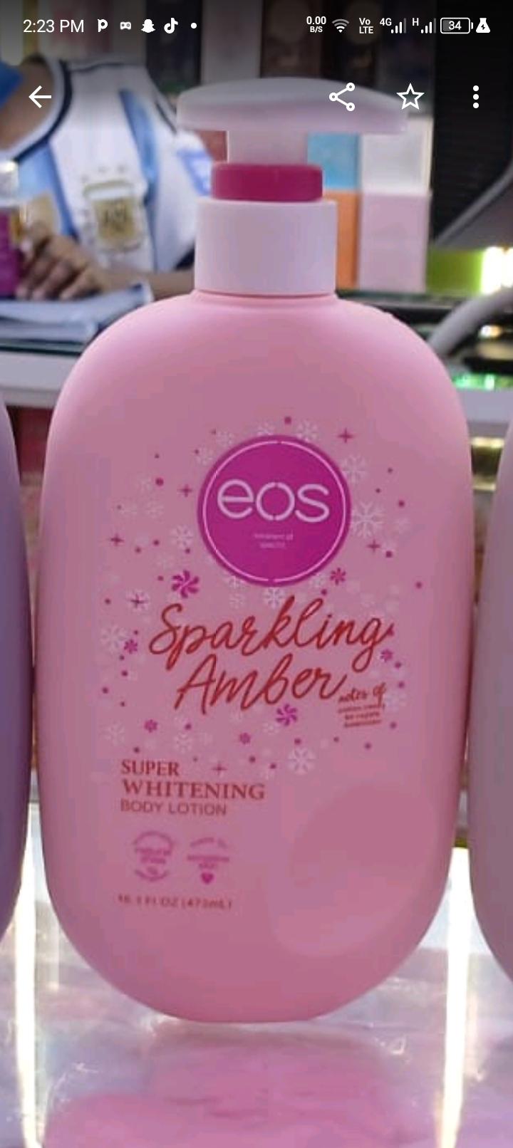 EOS Sparkling Amber Super Whitening Body Lotion

Reveal smoother, softer, and more radiant-looking skin with EOS Sparkling Amber Super Whitening Body Lotion. This luxurious body lotion is formulated t