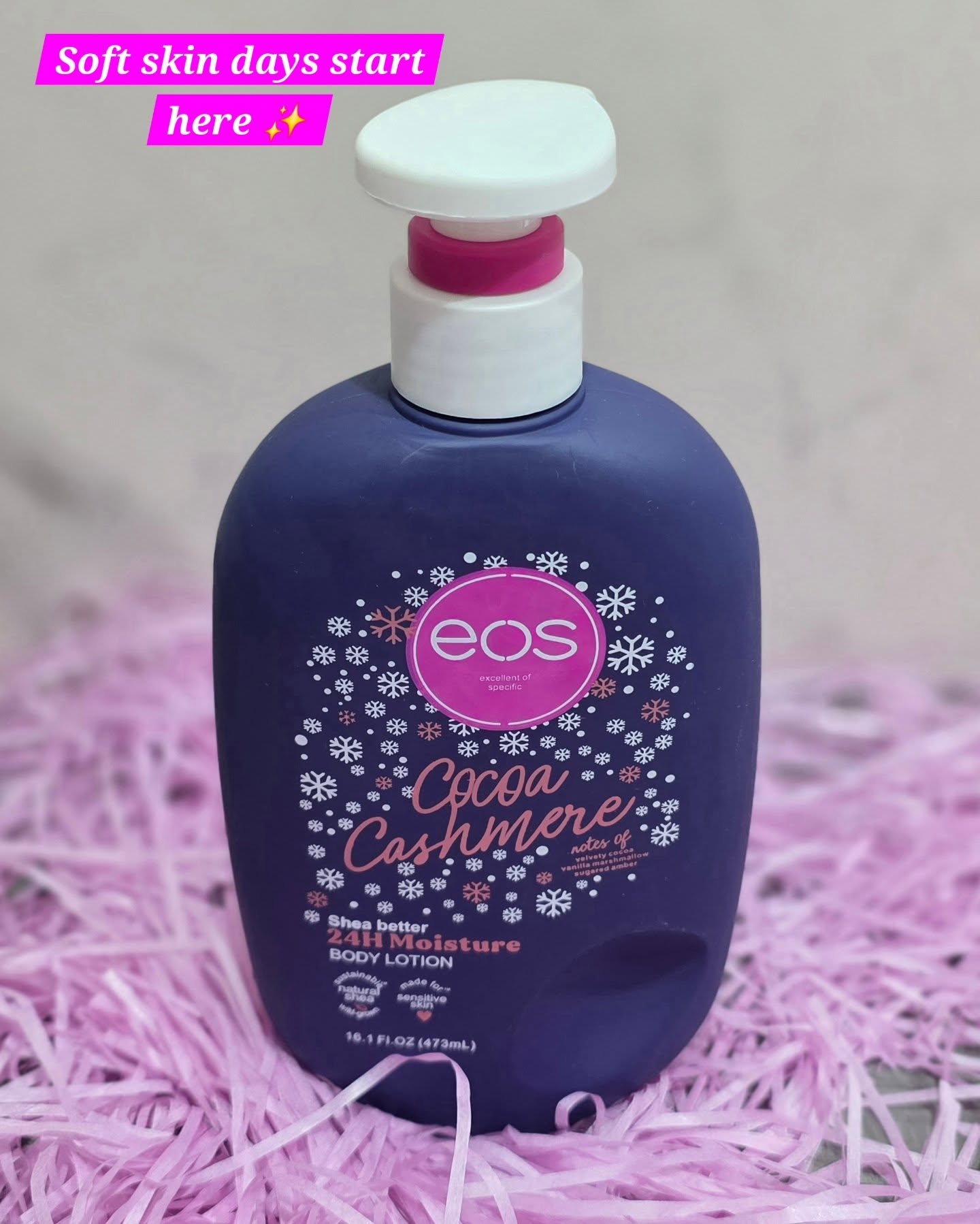 EOS Peppermint Cashmere Extreme Glowing Body Lotion 473ml Moisturizing Body Cream Shea Butter Vitamin E Hydrating Radiant Skin Lotion Soft Smooth Skin Daily Body Care