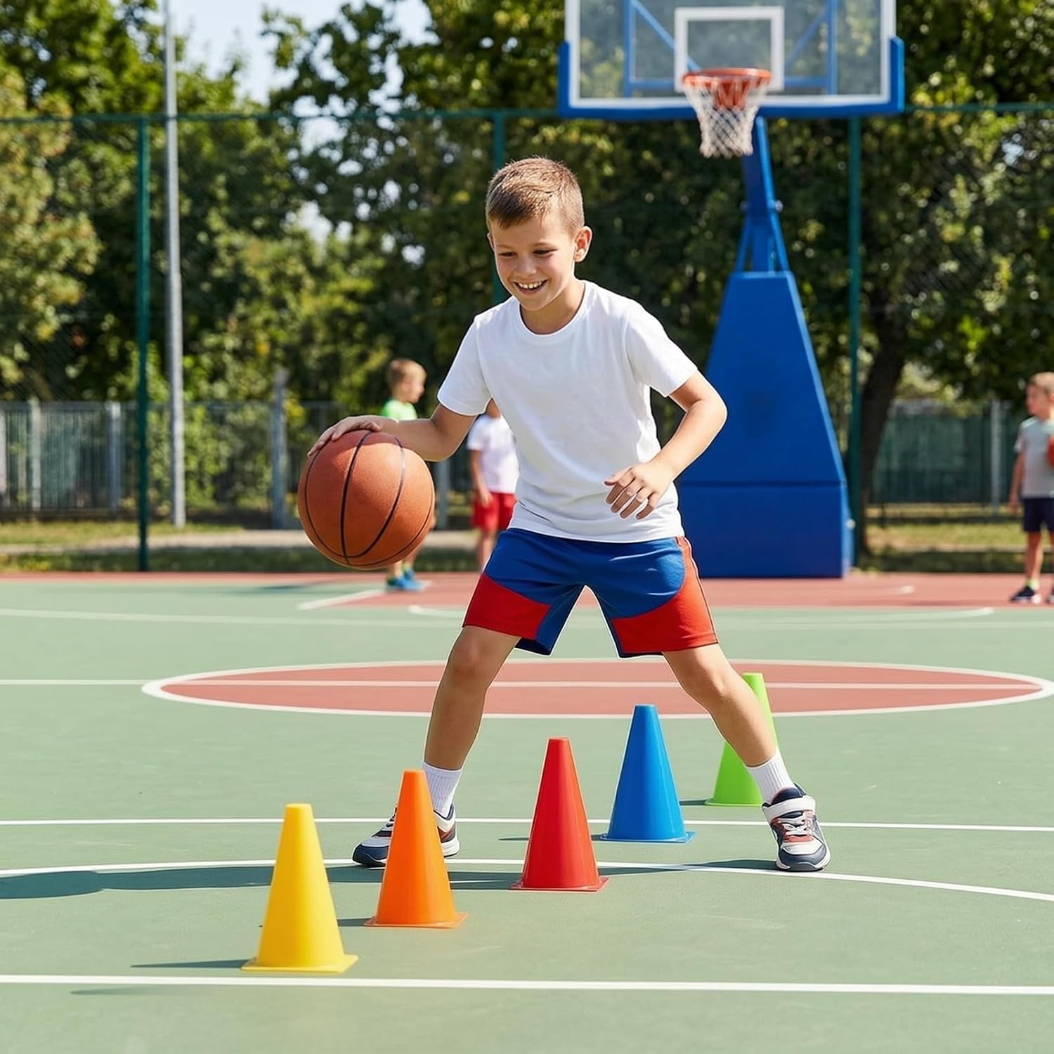 10Pcs Sports Training Cones Set Durable Agility Marker Cones Football Soccer Speed Training Disc Cones for Basketball Netball Rugby Volleyball Hockey PE Coaching Fitness Outdoor Practice
