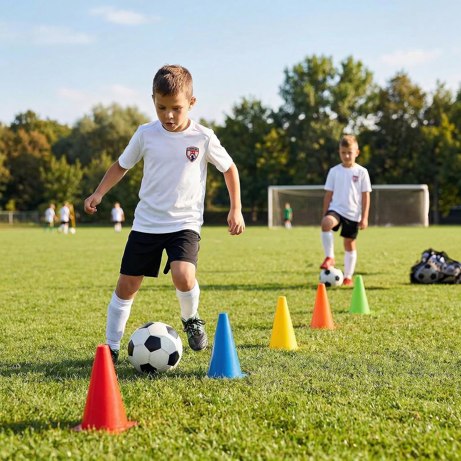 10Pcs Sports Training Cones Set Durable Agility Marker Cones Football Soccer Speed Training Disc Cones for Basketball Netball Rugby Volleyball Hockey PE Coaching Fitness Outdoor Practice
