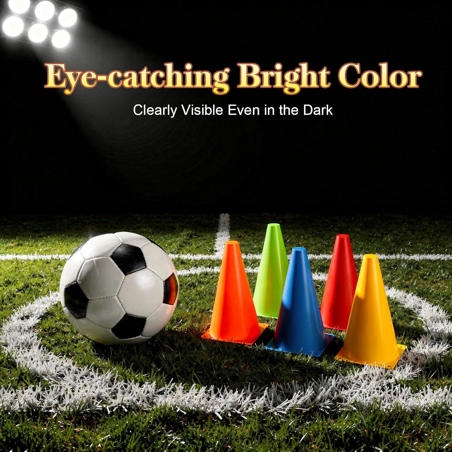 10Pcs Sports Training Cones Set Durable Agility Marker Cones Football Soccer Speed Training Disc Cones for Basketball Netball Rugby Volleyball Hockey PE Coaching Fitness Outdoor Practice
