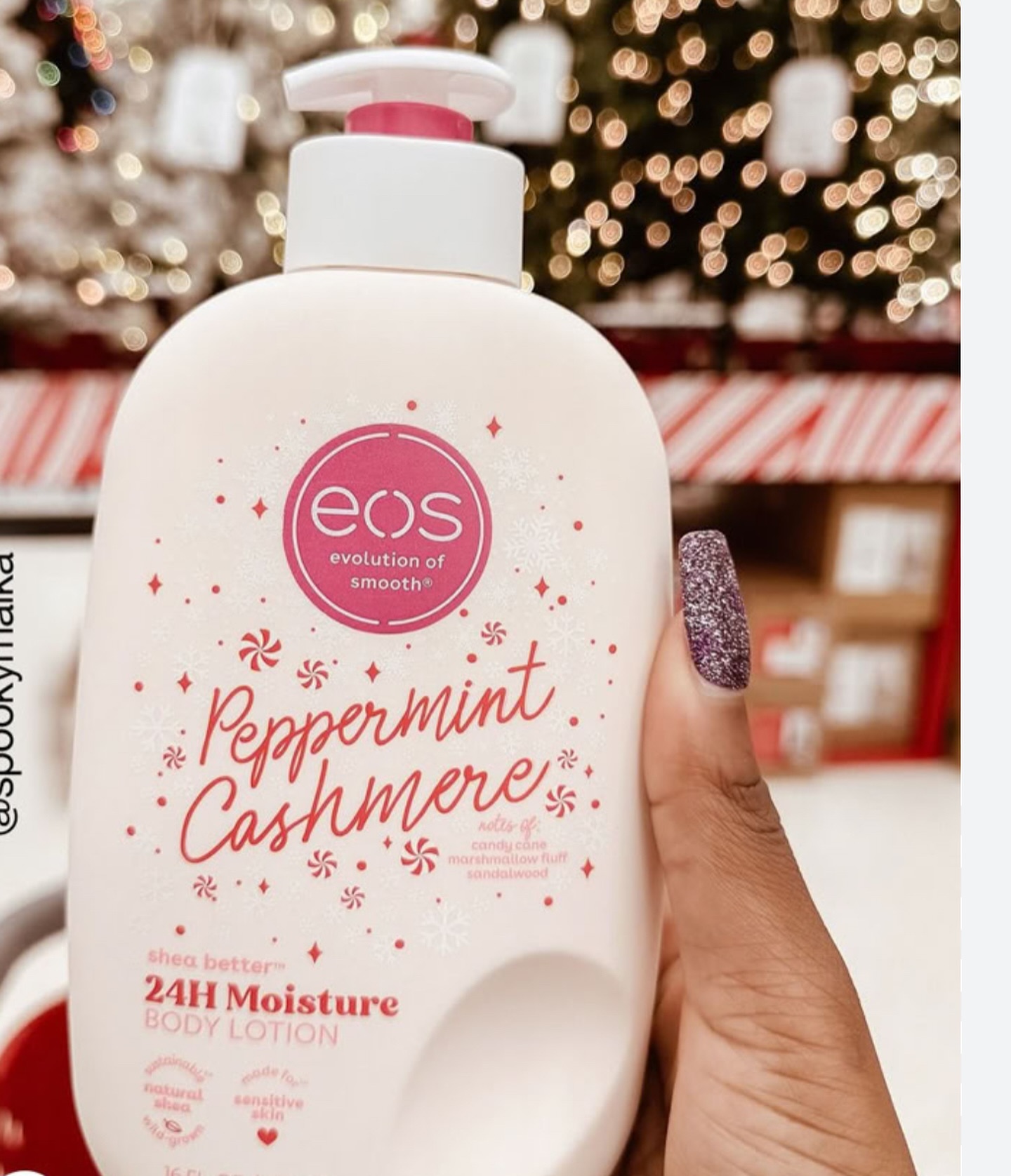 EOS Peppermint Cashmere Extreme Glowing Body Lotion 473ml Moisturizing Body Cream Shea Butter Vitamin E Hydrating Radiant Skin Lotion Soft Smooth Skin Daily Body Care