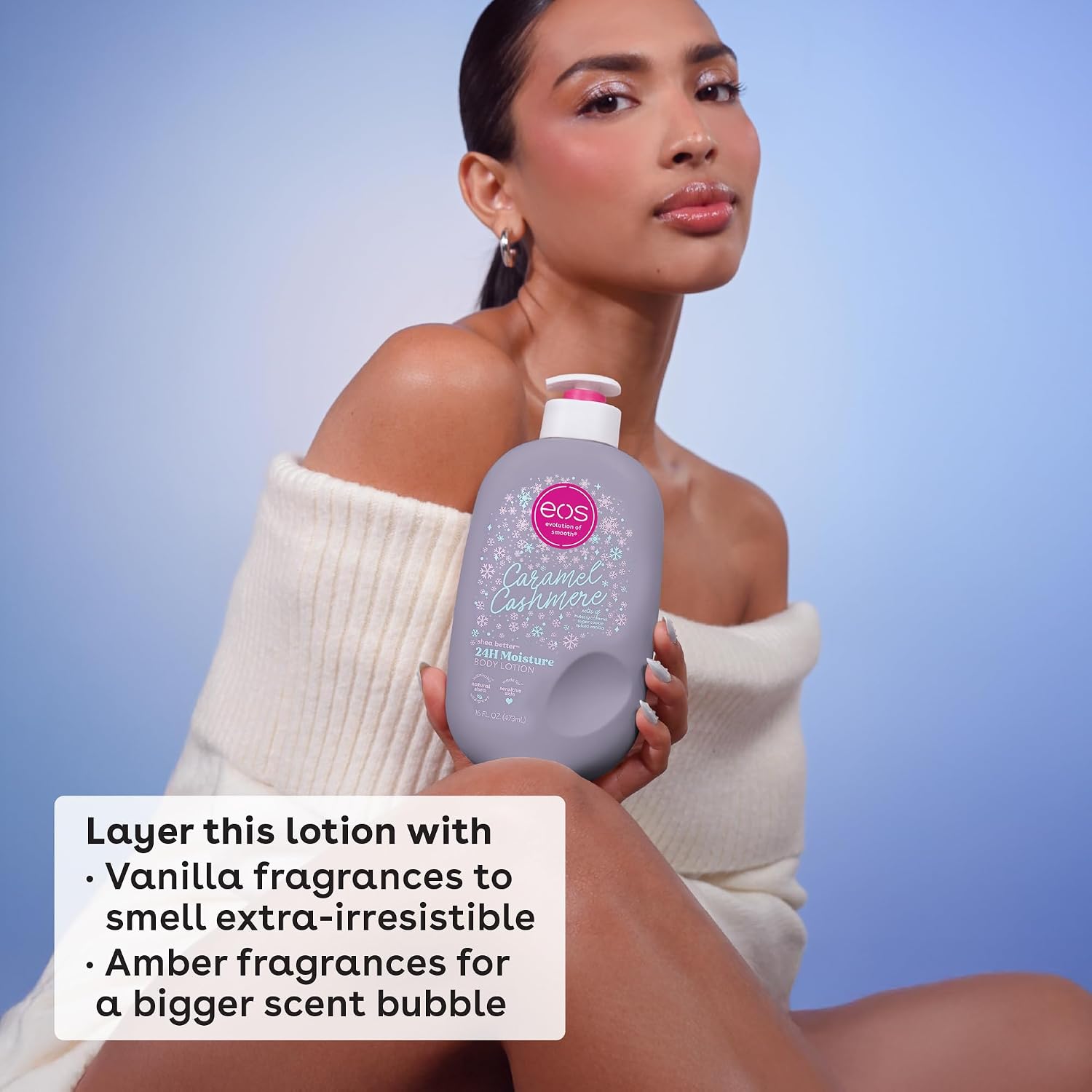 Eos Caramel Cashmere Excellent Clarifying Body Lotion 473ml – Deep Hydrating Moisturizer with Shea Butter & Coconut Oil, Fast Absorbing Non-Greasy Formula for Soft Smooth Radiant Skin Daily Care Women