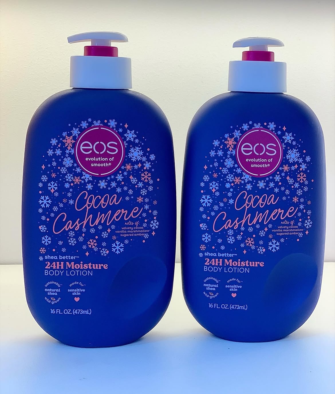 EOS Cocoa Cashmere 24H Moisture Body Lotion 473ml Shea Butter Vitamin E Hydrating Body Cream Rich Moisturizing Lotion Soft Smooth Radiant Skin Daily Body Care for Women