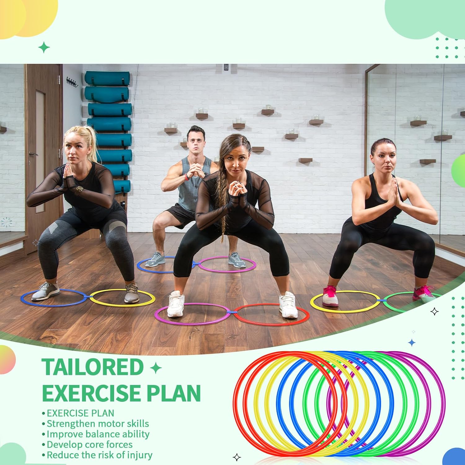 3 Pcs Agility Rings Speed Training Hoops For Football Soccer Basketball Handball Netball Footwork Quickness Balance Coordination Fitness Sports Drills School Team Practice Outdoor Indoor Exercise Kit