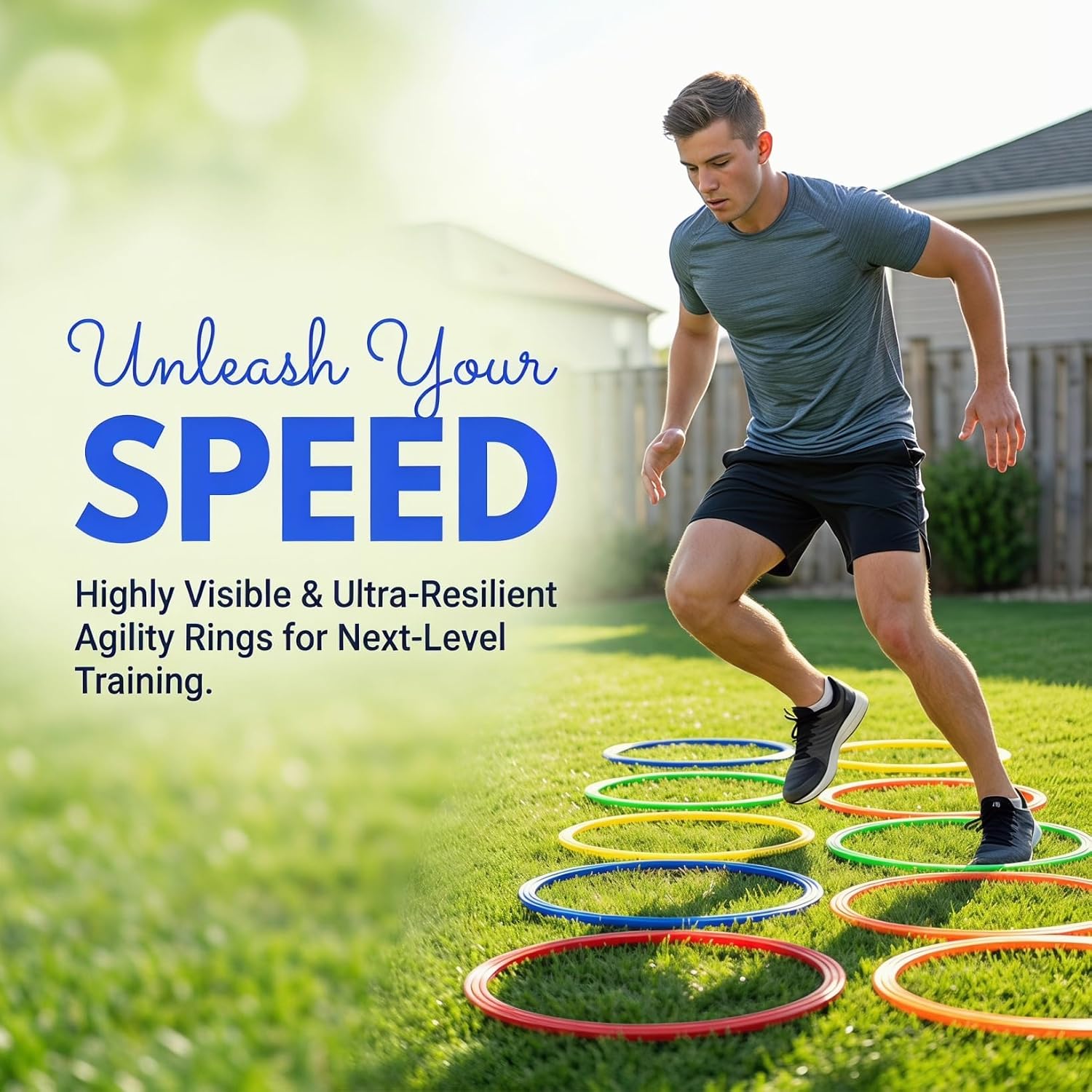 3 Pcs Agility Rings Speed Training Hoops For Football Soccer Basketball Handball Netball Footwork Quickness Balance Coordination Fitness Sports Drills School Team Practice Outdoor Indoor Exercise Kit