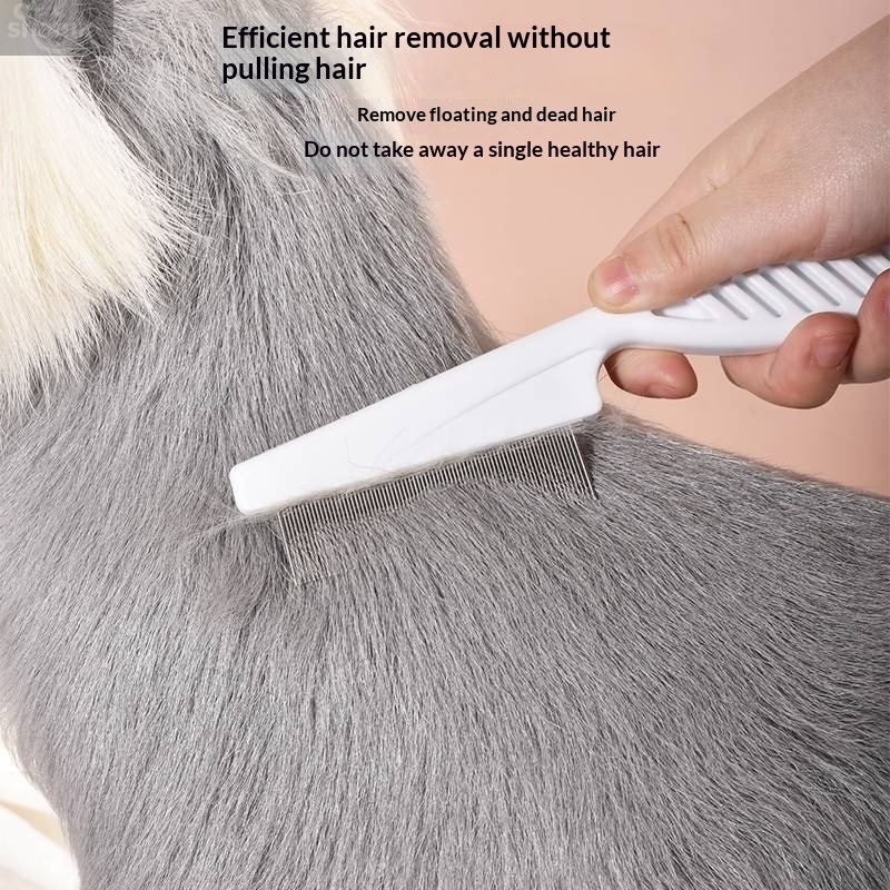 Pet Dense Pin Flea Comb, Universal Cat Dog Loose Fur Detangling Comb, Rounded Tip Lice Egg Remover Pet Grooming Comb